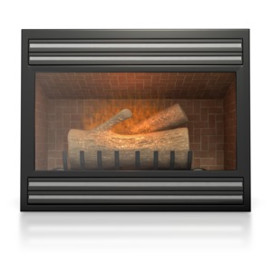 This clip art image shows a natural gas fireplace.