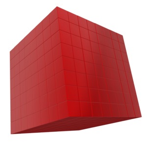 This clip art image shows a large square block made up of smaller square blocks.