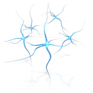 This clip art image shows brain neurons with energy flowing though them.