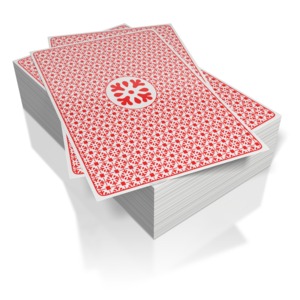 This clip art image shows a deck of playing cards.