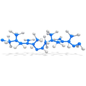 This clip art image shows a generic polymer molecule structure.