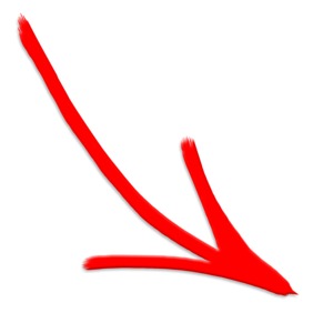 This clip art image shows a painted arrow.