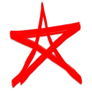 This clip art image shows a painted star call out symbol.