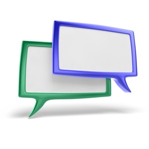 An icon to represent on-line communication such as chat or discussion groups.