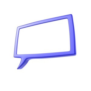 A 3D speech bubble or call out at a perspective angle.