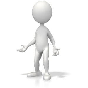 A stick figure strikes an open almost helpless pose.