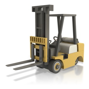 This clip art image shows one forklift.