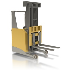 This clip art image shows a one reach truck.