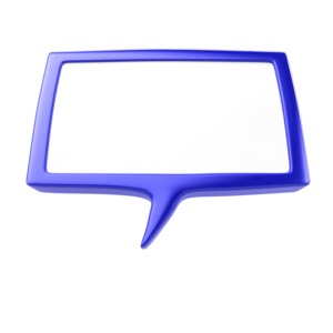 A simple 3D speech bubble or call out to convey a message.  You can add your own text in PowerPoint or another application.
