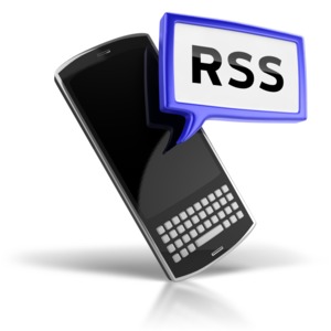 An image of a phone with a square discussion bubble labeled RSS.