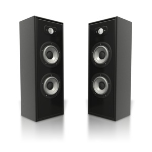 An image of a pair of speaker towers.