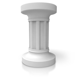 A single Greek column or pillar stands alone.  Place product on top or use this image as a concept to illustrate a principle or a strength.