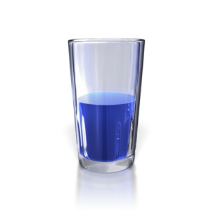 This clip art image shows a glass half empty.