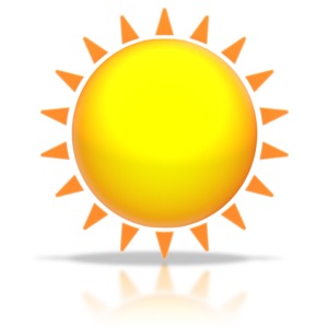 This clip art shows a stylized sun