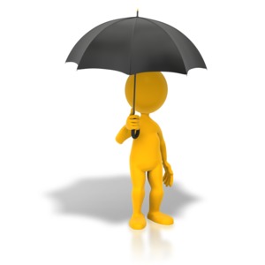 An image of a stick figure holding an umbrella.