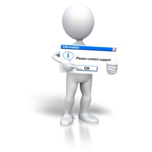 An image of a stick figure holding a contact support sign.
