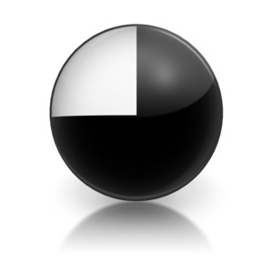 A harvey ball with a quarter white and three quarters black represents a numeric three.