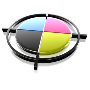 This clip art image shows an image of a shiny print registration mark.