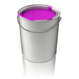 A paint can full of fresh wet paint.