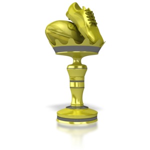 This clip art image shows a rugby trophy.
