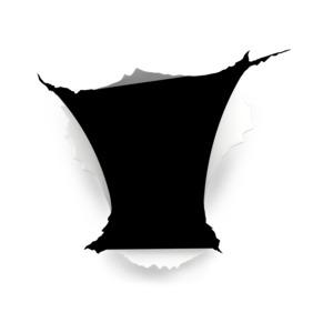 An image of a hole torn in paper.