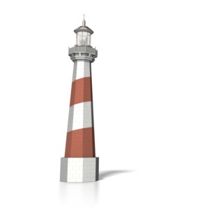This clip art shows single lighthouse.