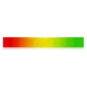 This clip art image shows a sectioned risk warning indicator bar that goes through a range of color from one end to the other.