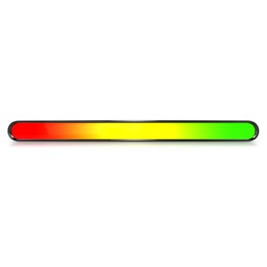 This clip art image shows a risk warning indicator bar that goes through a range of color from one end to the other.