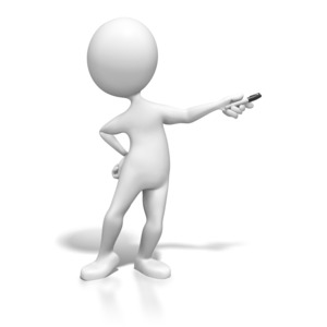 An image of a stick figure presenting to the right &amp; allowing you to insert your own text or images.