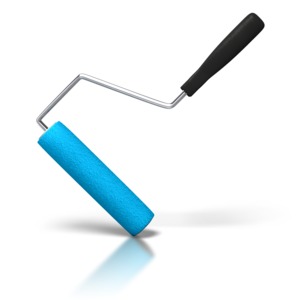 An image of an angled paint roller.
