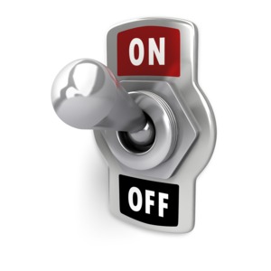 An image of a switch flipped up to on.