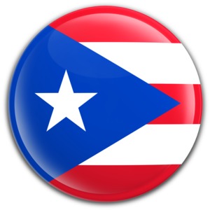 An image of Puerto Rico&#039;s flag on a badge.