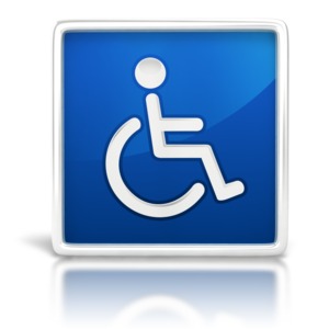 An image of a square handicapped sign.