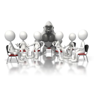 A concept of the cliche &#039;The 800 Pound Gorilla&#039;. 