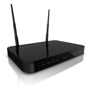 This clip art image shows a computer router/modem.
