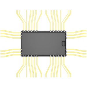 This clip art image shows a electronic component from a top view.