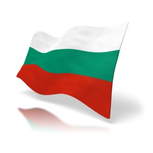 The national flag of Bulgaria at a perspective angle.