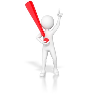 A Stick Figure holding a exclamation point.