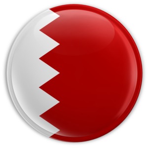An image of the Bahrain flag on a badge.