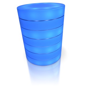 This clip art image shows a single network database with energy data light inside.