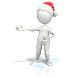 An image of a stick figure presenting something.