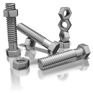 A pile of nuts and bolts. This clip-art can represent getting down to the details.