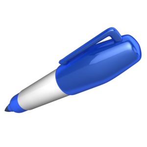 This clip art image shows single marker at a perspective angle.