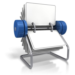 An image of a blank rotary file card holder.