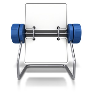 An image of the front of a blank rotary file card holder.