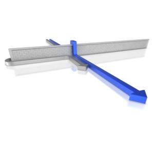 This clip art shows two arrows one takes the long way around the wall and one finds a short cut by going over the wall.