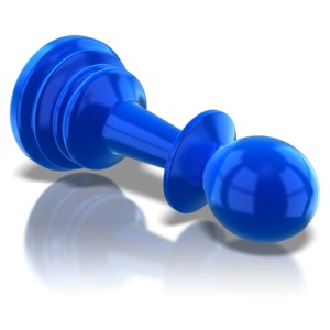 A blue pawn piece lies tipped-over on the ground.