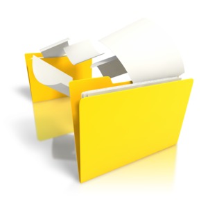 An image of a folder transferring files from one folder to another.