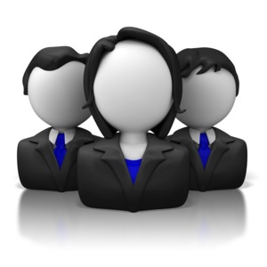 A generic representation of a group of business people.