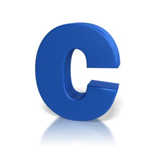 A piece of clipart with a blue C